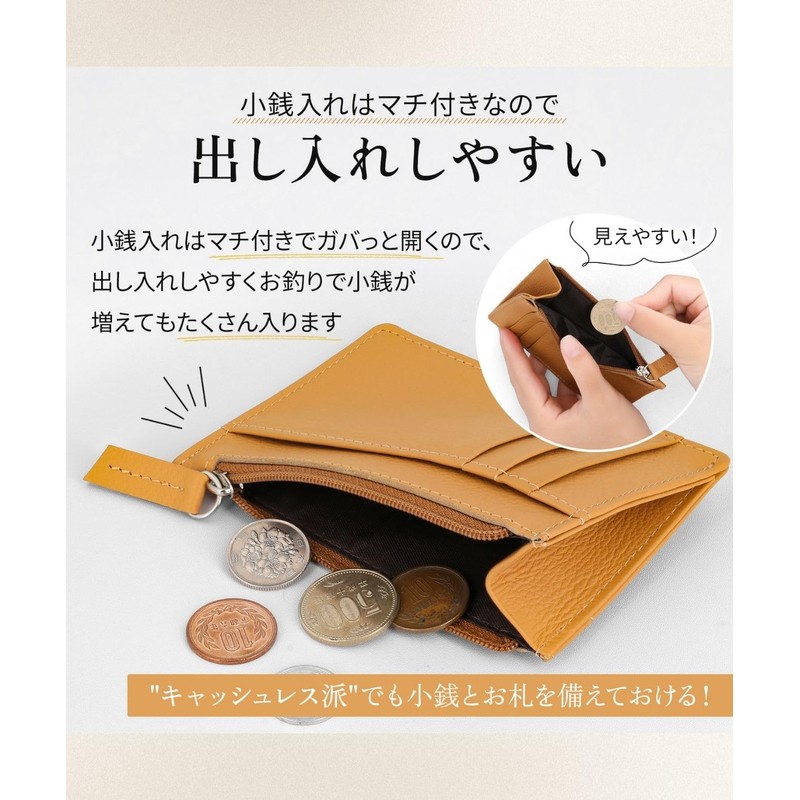 Four Leaf Fragment Case, Genuine Leather, Mini Wallet, Holds 6