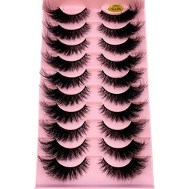 HBZGTLAD New 10 Pairs Natural Thick False Eyelashes Fake Lashes Long Makeup 3d Mink Lashes Extension Eyelash Mink Eyelashes for Beauty (M75)