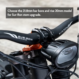Funn RSX Mountain Bike Direct Mount Bike Stem with 31.8mm Bar Clamp, 2 Pieces Lightweight Split Design for Dual Crown Forks, Adjustable Extension 45-50mm with 30mm Rise (Orange)