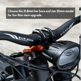 Funn RSX Mountain Bike Direct Mount Bike Stem with 31.8mm Bar Clamp, 2 Pieces Lightweight Split Design for Dual Crown Forks, Adjustable Extension 45-50mm with 30mm Rise (Orange)