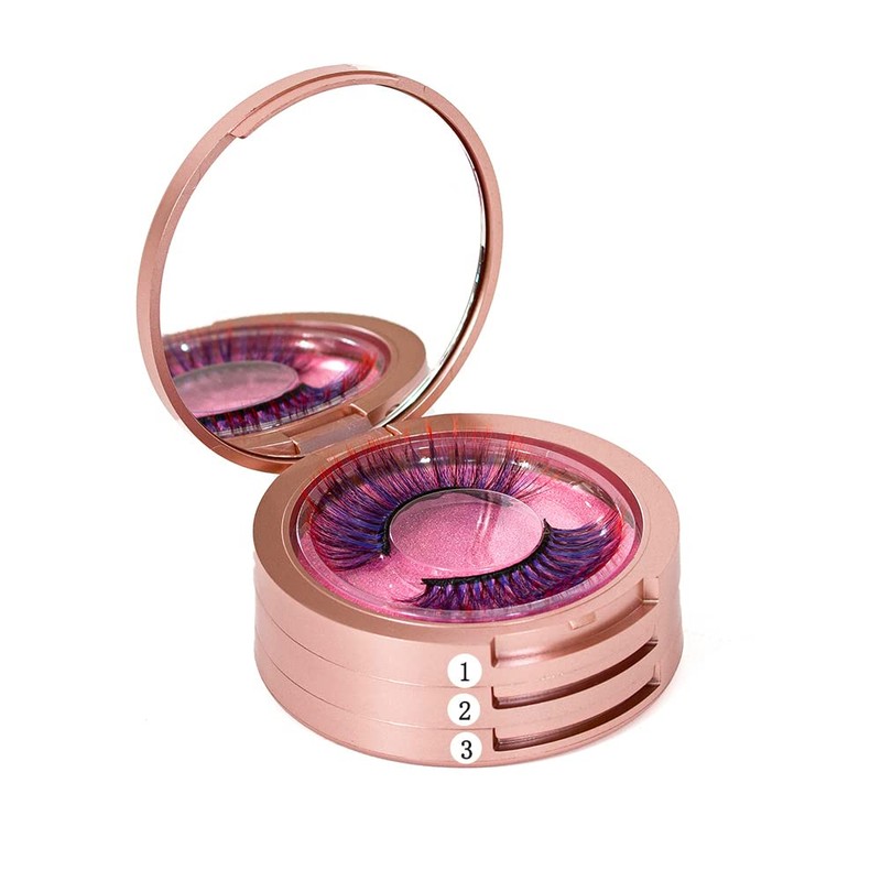 YiQiYi Eyelash Storage Box-2 Pack Eyelash Holder Case with Mirror