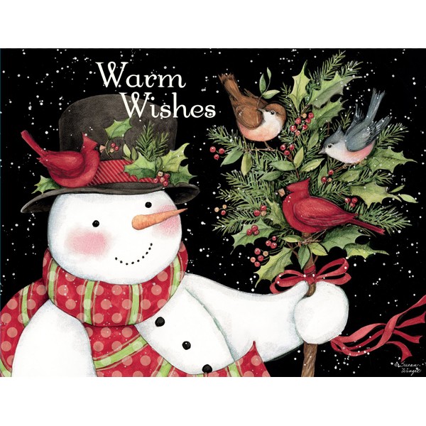 LANG - "Snowman and Friends", Boxed Christmas Cards, Artwork by Susan Winget" - 18 Cards, 19 envelopes - 5.375" x 6.875"