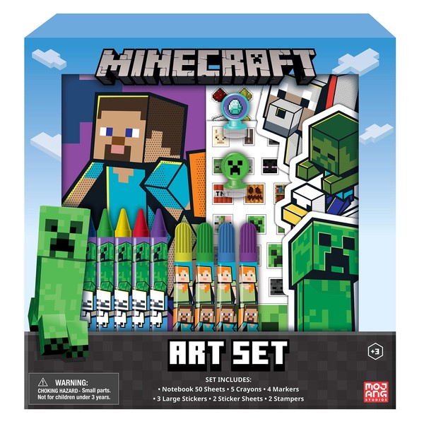 Mine Craft Kids Coloring Art Set with Stickers and Stampers