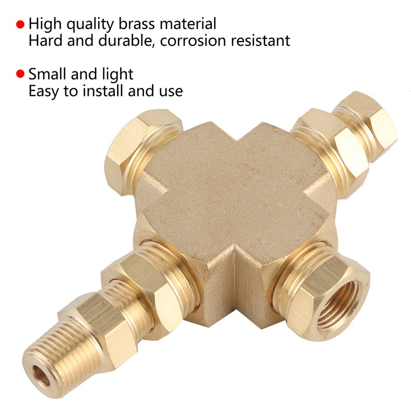 Sensor Adapter Distributor Oil Pressure Temperature Connector 1/8in‑27 NPT 1/4in‑18