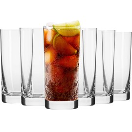 Krosno Highball Glasses, Set of 6, 11.8 oz, Blended Collection, Crystal Glass, Perfect for Everyday, Multipurpose Glasses, Dishwasher Safe, Made in Europe