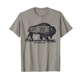 Yellowstone US National Park Bison Buffalo Vintage Men Women T-Shirt