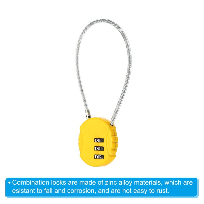 PATIKIL Combination Lock 8 Inch, 3 Pcs 3 Digit Outdoor