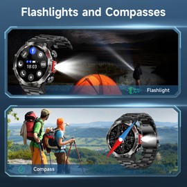 Lgnitek Smartwatch with Phone Function, 1.43 Inch Men's Women's Fitness Watch for Android/iOS (Black)