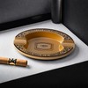 Cigar Ashtray with 2 Holders Slot Portable Indoor Cigar Ashtray