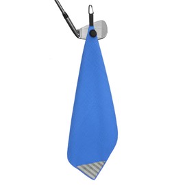 PATIKIL 24"x16" Magnetic Golf Towel with Wire Cleaning Cloth, Microfiber Waffle Pattern Towels with Magnet and Clip for Golf Carts Clubs Golfing Gear, Blue