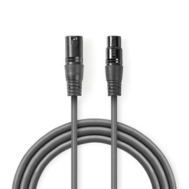 Nedis COTG15010GY100 Balanced XLR Audio Cable | XLR 3-Pin Male - XLR 3-Pin Female | 10 m | Grey