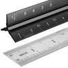 Architectural Scale Ruler Set, 2 Pack 12 Inch Aluminum Architect
