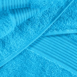 Belizzi Home Ultra Soft 6 Pack Cotton Towel Set, Contains 2 Bath Towels 28x55 inch, 2 Hand Towels 16x24 inch & 2 Wash Coths 12x12 inch, Ideal for Everyday use, Compact & Lightweight - Turquoise Blue