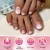 AddFavor 120pcs Ombre Press on Toenails - Pink White Gradient