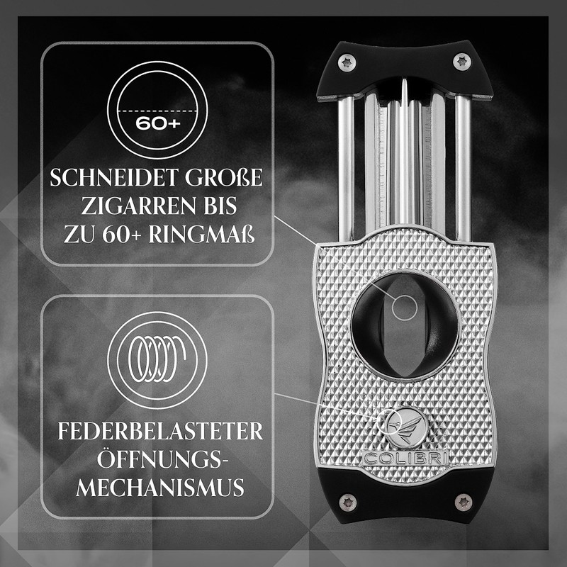Colibri V-Cut Cigar Cutter - Diamond Pattern - Deep 7