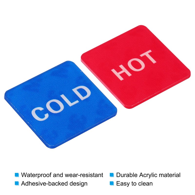 PATIKIL Self Stick Hot/Cold Water Label, 4 Pairs/8 Pack Acrylic