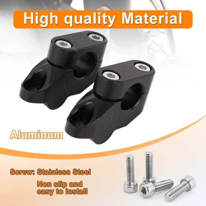 REARACE 7/8" 22mm Handlebar Risers Extension Mount Clamp for ATV/Dirt
