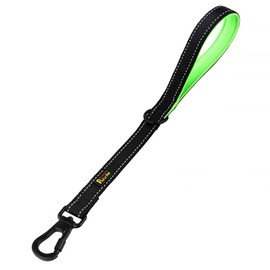 PLUTUS PET Short Training Dog Leash with Padded Handle for Medium Large Big Dogs,18 Inch Heavy Duty Strong Traffic Leash with Carabiner Clip for Climbing Walking or Guiding Blind（18”，Black