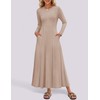 ZESICA Women's Elegant Maxi Dresses 2025 Fall Long Sleeve Button