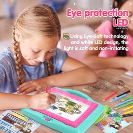 PLAY Light Up Tracing Pad for Kids, LED Tracing Pad Toys for Girls Ages 3+, Kids Painting Art Craft Kit Drawing Board, Children Learn Drawing Tablet, Ideas & Popular Birthday Gifts Toy for Girl