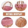 G GOOD GAIN Wicker Picnic Basket with Double Folding Handles,Willow