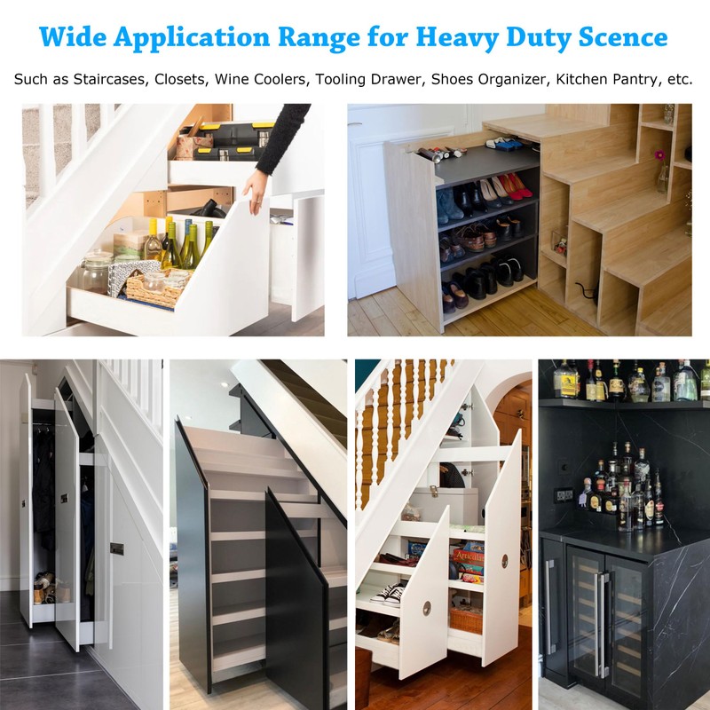 Undermount Drawer Slides, HANKEY Heavy Duty Drawer Slides Bottom Mount