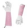 Vgo... 1-Pair Premium Genuine Goat Leather Extra-Long Cuff Thornproof Gardening