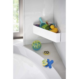 Yamazaki 4264 Magnetic Bathroom Corner Toy Rack, White, Approx. 13.0 x 7.3 x 3.9 inches (33 x 18.5 x 10 cm), Tower