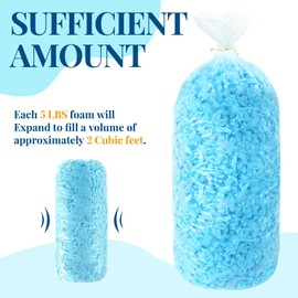 Frienda 5lbs Bean Bag Filler Bulk, Memory Foam Filling, Shredded Soft Foam Filler Stuffing for Bean Bag Refill Pillow Dog Bed Chairs Couch Cushion Stuffed Animals Arts Crafts (Blue)