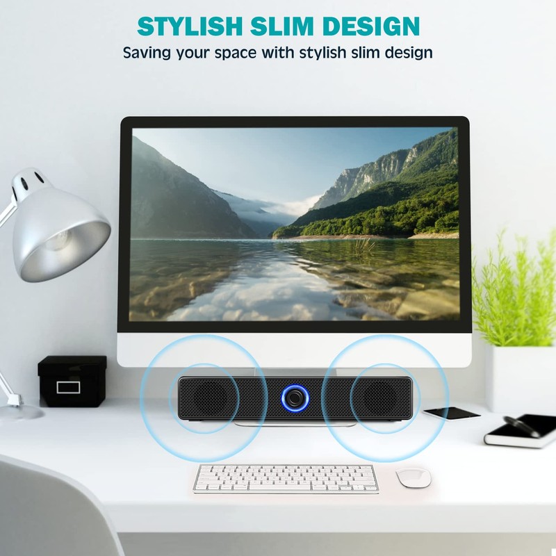 Computer Speakers, USB Powered PC Speakers Wired Stereo Desktop Speakers