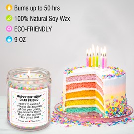 Homsolver Best Friend Birthday Gifts for Women, Friendship Gifts for Women Friends, Unique Best Friend,Bestie, Coworker Birthday Gifts for Women, Happy Birthday Dear Friend Candle