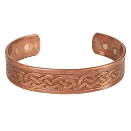 Touchstone Magnet-Armband, Chakra, Meditation handgefertigt von erfahrenen indischen Kunsthandwerkern, robustes, reines Kupfer, Frieden, magisches keltisches Design, in Naturfarbe, Kupfer