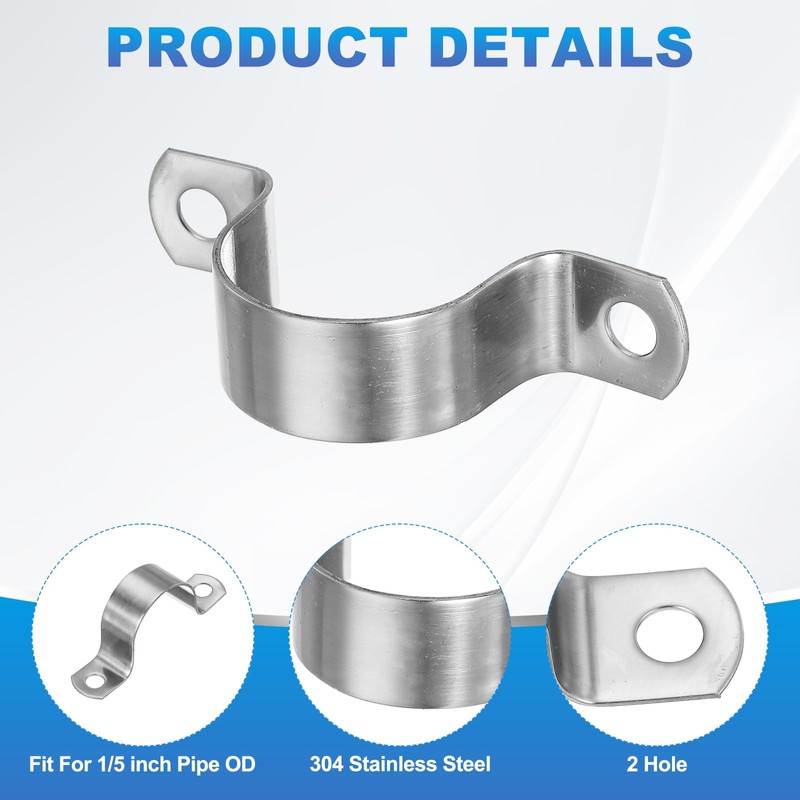 PATIKIL 1-3/8" (35mm) Rigid Pipe Strap, 12 Pcs 304 Stainless