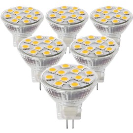Edearkar MR11 GU4 LED Light Bulbs GU4 Bi-Pin Base AC12V 2W (20W Halogen Light Bulbs) Warm White 3000K Utral Bright Spotlight for Home Landscape Track Lighting,Pack of 6