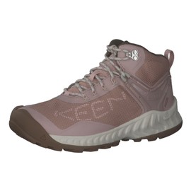 KEEN Women's NXIS Evo Mid Height Waterproof Fast Packing Hiking Boots, Fawn/Peach Whip, 7