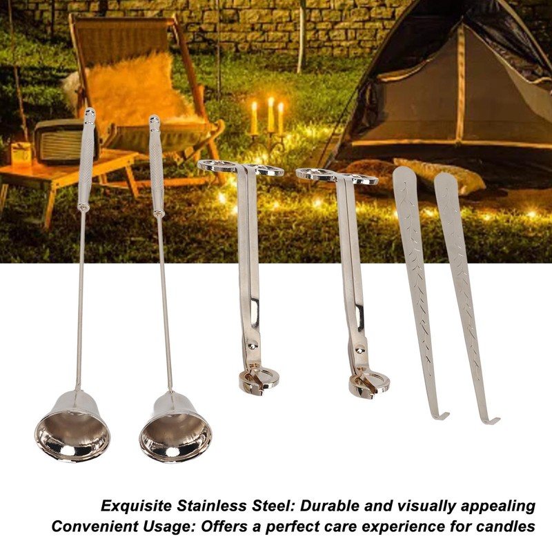 6PCS Candle Accessory Set Wick Trimmer Wick Dipper Candle Snuffer