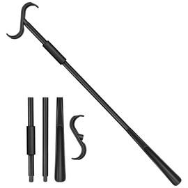 Ansevo 35 Inch Dressing Stick Shoe Horn, Sock Aid for Shirts Pants, Socking Remover for Seniors Disabled Without Bending(Black)