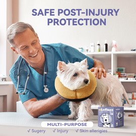 Loflaze Inflatable Dog Cone Collar - Dog Neck Donut Cone Collar Alternative After Surgery - Soft Cone for Large Medium Small Dogs Cats - Alternative Recovery E Collar (Yellow, XL)