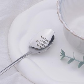 Ice Cream Lovers Spoons - Gift for Boyfriend, Girlfriend, Family & Friends - Set of 6 Colorful Ice Cream Spoons