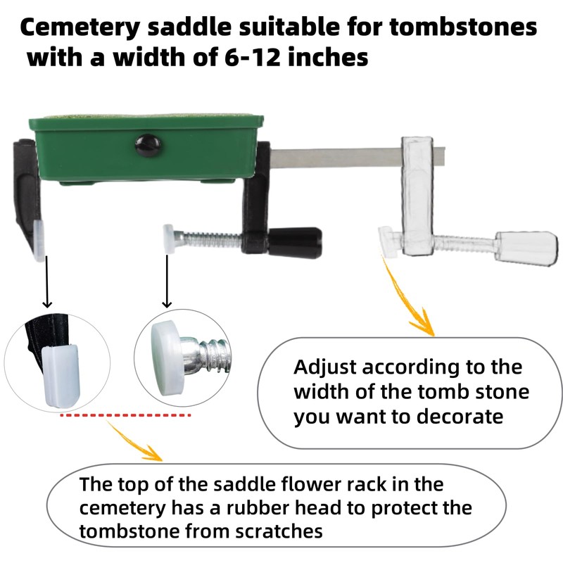 Cemetery Saddles,Graves Cemetery Headstone Saddle Holder, Suitable for 6 to