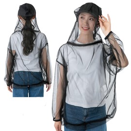 Global Japan LL-3L Insect Repelling Hoodie, Cool Mesh, Insect Net, Unisex, Mosquito Hoodie, Mosquito Prevention Clothing, Black