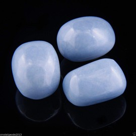 Tumbled Angelite Angelic Reiki Tumble Stone - A Grade Quality Crystal - Helps you connect with angels