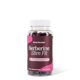 Santo Remedio Berberine, Dietary Supplement, Vegetarian, No Added Sugar, 60 Capsules, 30 Servings.
