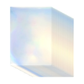 QWORK® 20 Sheets Printable Holographic Stickers A4 Size Rainbow Vinyl Sticker Paper Dries Quickly Waterproof for Inkjet/Laser Printer (210 x 297 mm)