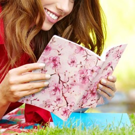 Pointodoor Cherry Blossom Women Book Covers Book Sleeve Reusable Stretchable Protective Cover Washable Textbook Jacket Hard Books Cover for Paperbacks