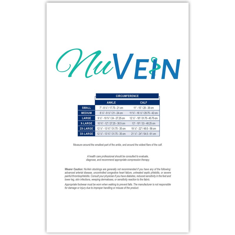 NuVein Sheer Compression Stockings Fashion Silky Sheen Denier Closed Toe