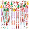 Teling 24 Pcs Christmas Stackable Pencils Bulk Multi Point Push