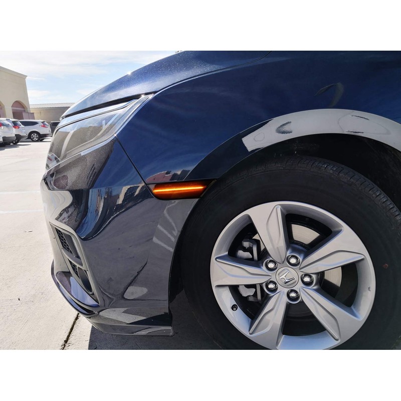 iJDMTOY Dark Smoked Lens Full Amber LED Bumper Side Marker