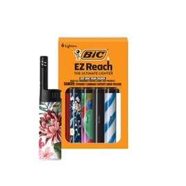 BIC EZ Reach Candle Lighter, The Ultimate Lighter with Extended Wand for Grills and Firepits (1.45-inch), Favorites Series, 6 Count Pack (Assortment of Designs May Vary)