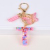 YPYMOD Lnitialen Keyring Tassel Butterfly Sequins Love Letter Keyring, Pink,